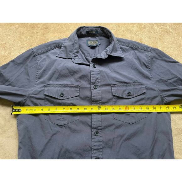 Vintage‎ Pendleton Forester Long Sleeve Button Down Blue Shirt Men’s Size Medium - Picture 6 of 7